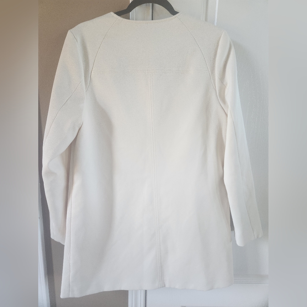 NWT Wilsons Leather Cream‎ Cloth Trenchcoat Sz Med - Picture 4 of 14